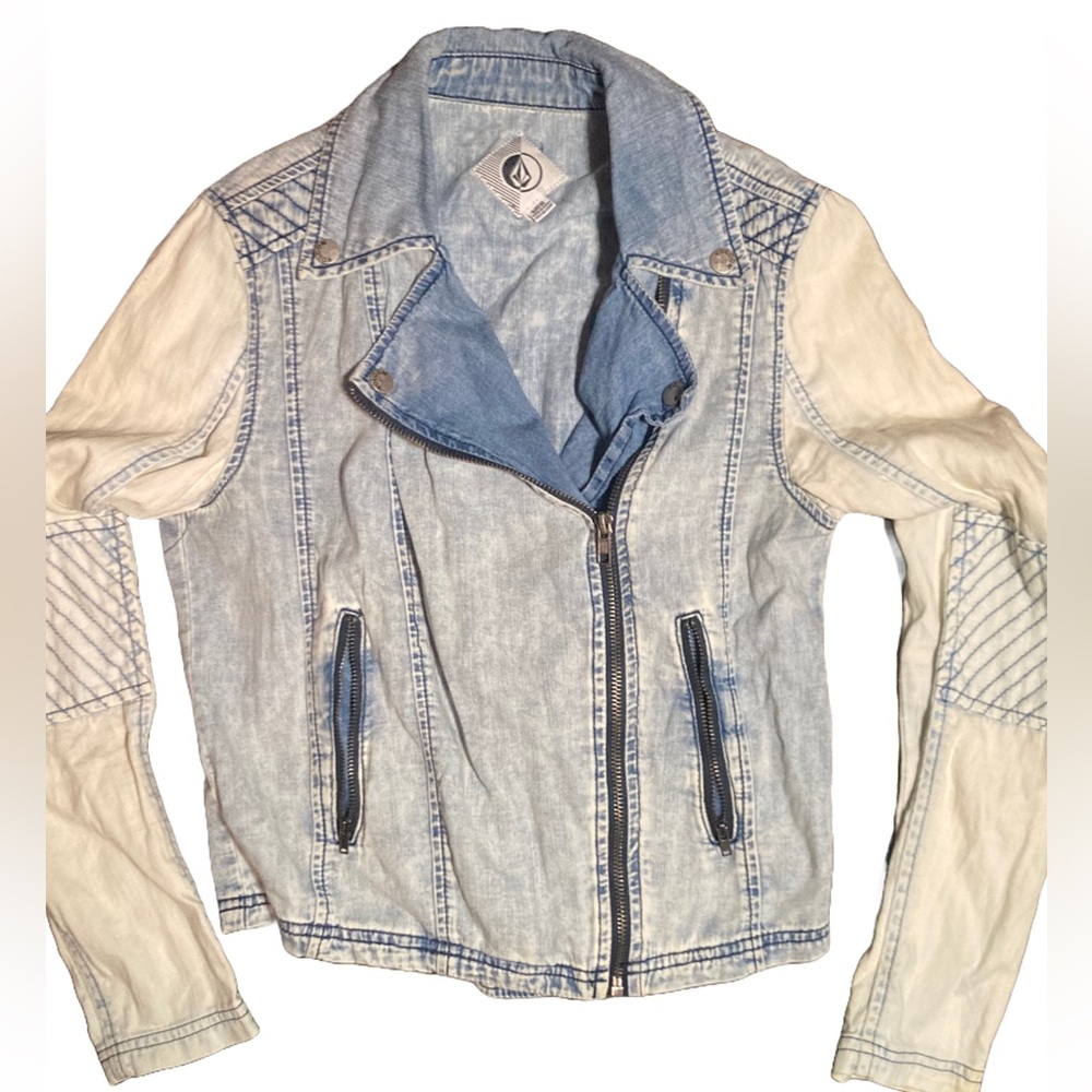 Y2K Volcom Lightweight Denim Moto Jacket